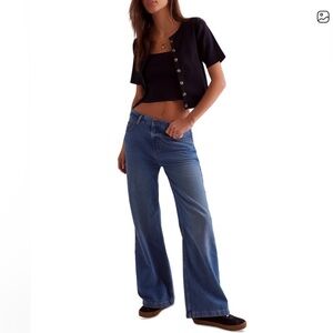 Free people wide leg jeans. Like new
